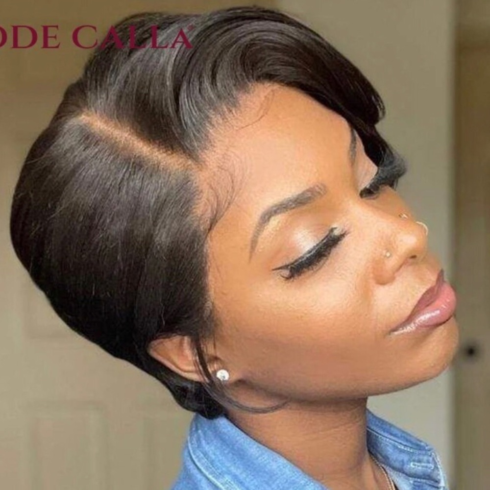 Pixie Cut Wig Transparent Lace Human Hair